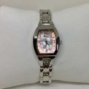 Relic women date watch pink dial 21mm all stainless steel up to 7.5” running